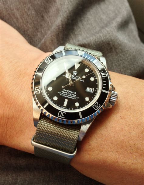 rolex sea dweller nato size|Rolex Sea-Dweller bezel.